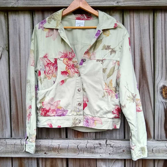 CMC Green & Floral Cotton Jacket - Picture 1 of 6